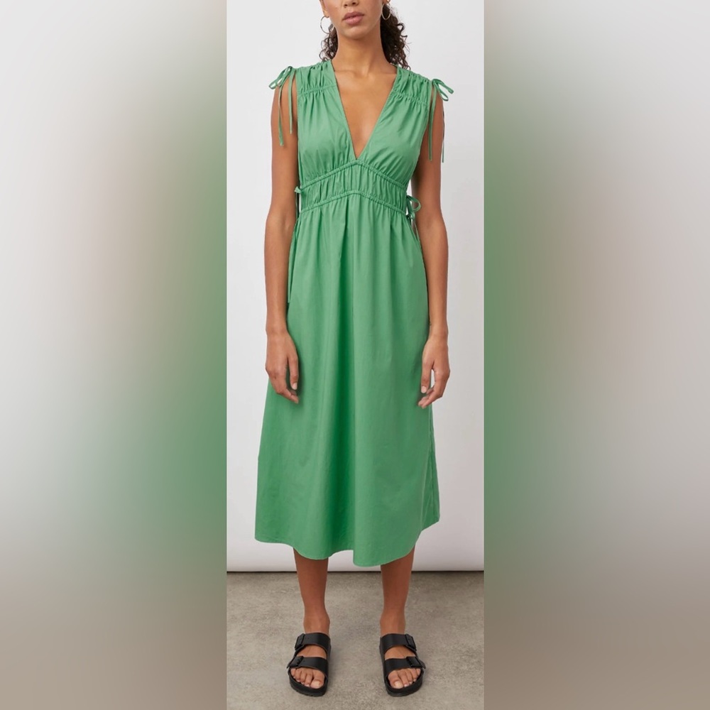 RAILS Constantine Self Tie Midi Dress in Kelly Green Size Small
